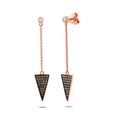 0.27ct 14k Rose Gold Champagne Diamond Triangle Earring